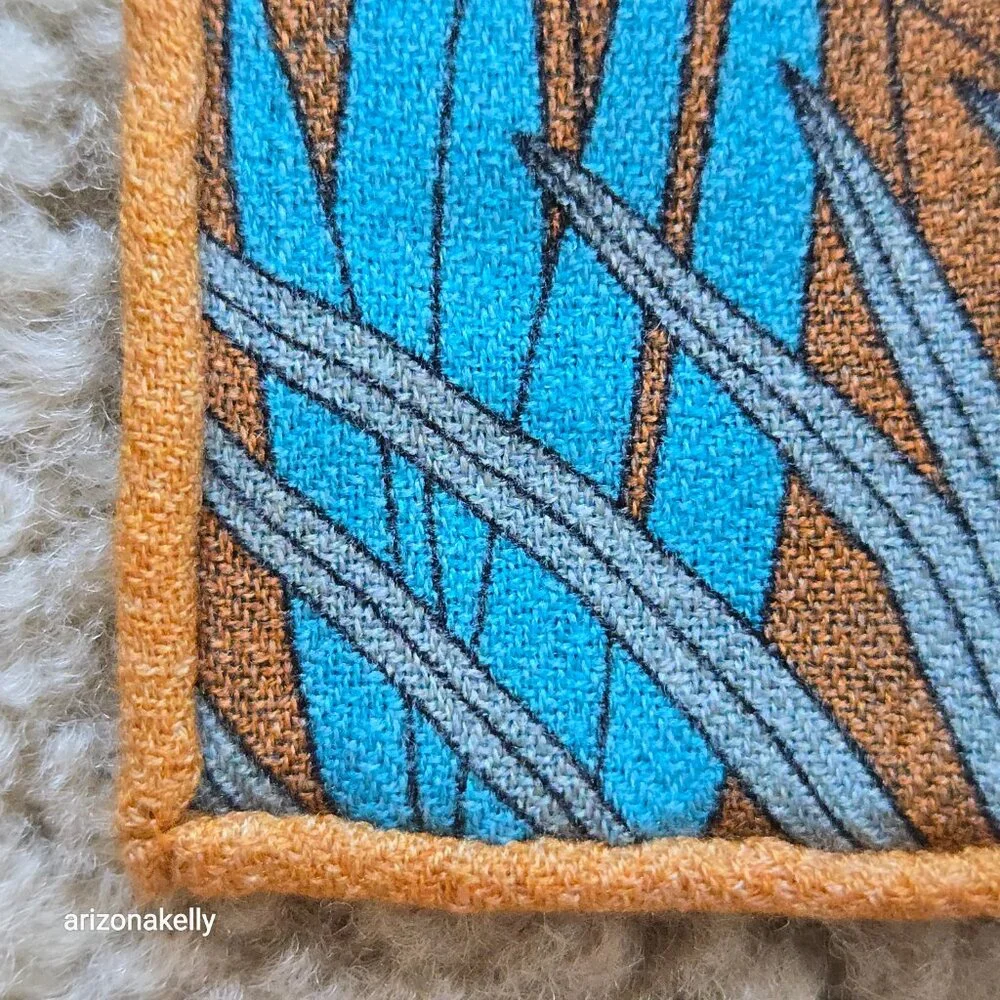 Wool/Silk Scarf With Hand-Rolled Edges Animal Nature Print